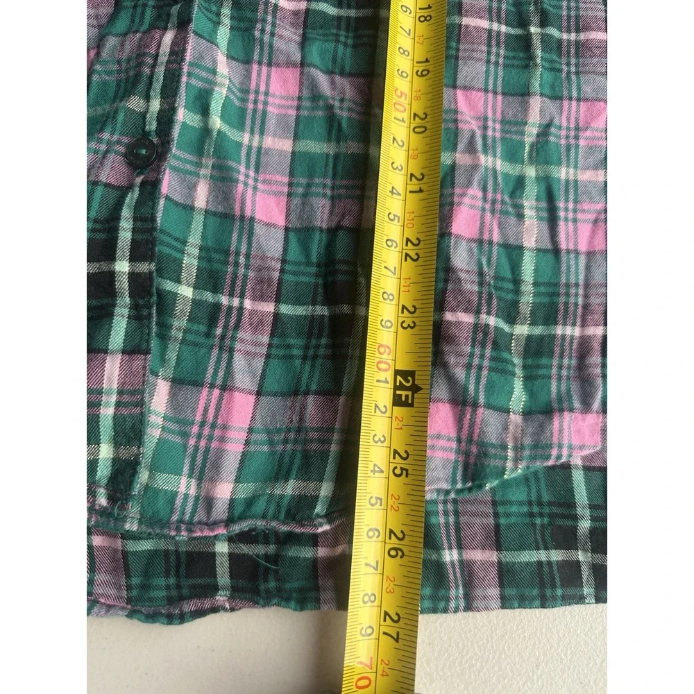Victoria's Secret Green & Pink Plaid Pajama Set Size XL LONG Women's